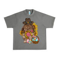 Tornado Western Rabbit with sunflowers Easter Day Urban Heavy Tee - HowdyJamesFarm