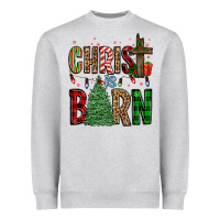 Heather Grey christ is born Heavyweight Sweatshirt - FaDigitalArtStudio