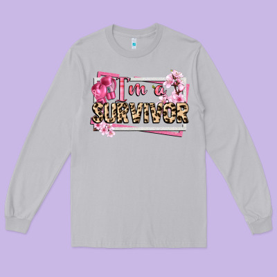 Im A Survivor Cancer Awareness Long Sleeve Tee Designed By Cowgirlartshop