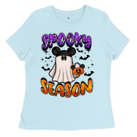 Baby Blue spooky season Ladies Tee - BarkalooDesign
