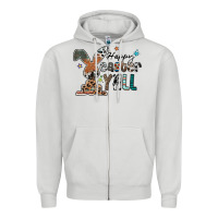 Dove Grey Happy Easter Y'all Zipper Hoodie - CowhideDigitalArt
