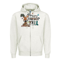 Oatmeal Heather Happy Easter Y'all Zipper Hoodie - CowhideDigitalArt