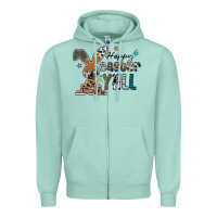 Seafoam Happy Easter Y'all Zipper Hoodie - CowhideDigitalArt