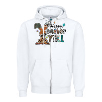 White Happy Easter Y'all Zipper Hoodie - CowhideDigitalArt