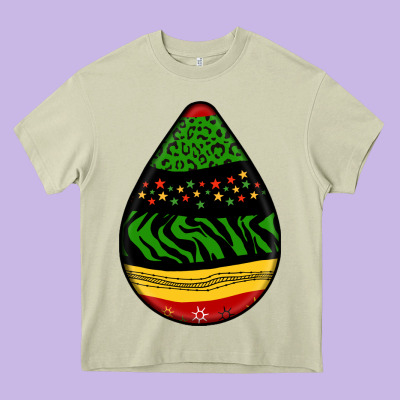 Teardrop African Pattern Heavy Core Tee Designed By Bundleandbundleshop