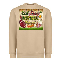 Eat Sleep Football Repeat Tumbler Heavyweight Sweatshirt | Teevron