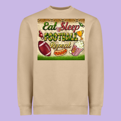 Eat Sleep Football Repeat Tumbler Heavyweight Sweatshirt Designed By Bundleandbundleshop