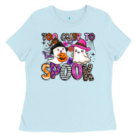 Baby Blue too cute to spook Ladies Tee - BarkalooDesign