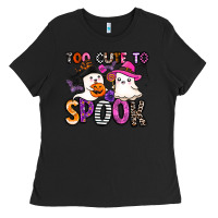 Black too cute to spook Ladies Tee - BarkalooDesign