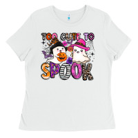 White too cute to spook Ladies Tee - BarkalooDesign