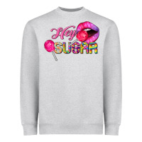 Heather Grey hey sugar valentine's day Heavyweight Sweatshirt - FaDigitalArtStudio