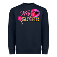Navy hey sugar valentine's day Heavyweight Sweatshirt - FaDigitalArtStudio