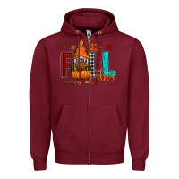Burgundy Fall Vibes Zipper Hoodie - CowhideDigitalArt
