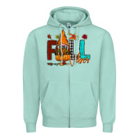 Seafoam Fall Vibes Zipper Hoodie - CowhideDigitalArt