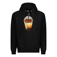 Black Bobba cup Premium Hoodie - FaDigitalArtStudio