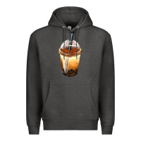 Charcoal Heather Bobba cup Premium Hoodie - FaDigitalArtStudio