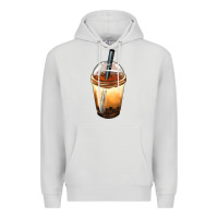 Dove Grey Bobba cup Premium Hoodie - FaDigitalArtStudio