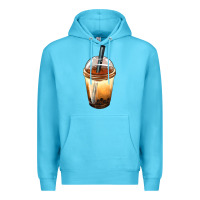 Ocean Blue Bobba cup Premium Hoodie - FaDigitalArtStudio