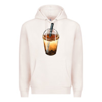 Pale Pink Bobba cup Premium Hoodie - FaDigitalArtStudio