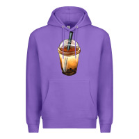 Purple Bobba cup Premium Hoodie - FaDigitalArtStudio