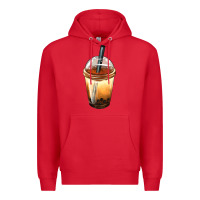 Red Bobba cup Premium Hoodie - FaDigitalArtStudio