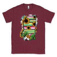 Burgundy Mississippi Map Sunflower Cactus Serape Classic Tee - RanaPortraitStore