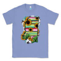 Colony Blue Mississippi Map Sunflower Cactus Serape Classic Tee - RanaPortraitStore