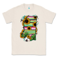 Natural Mississippi Map Sunflower Cactus Serape Classic Tee - RanaPortraitStore