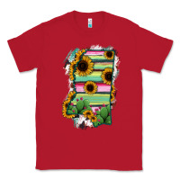 Red Mississippi Map Sunflower Cactus Serape Classic Tee - RanaPortraitStore