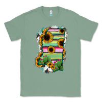 Sage Mississippi Map Sunflower Cactus Serape Classic Tee - RanaPortraitStore