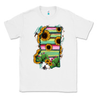 White Mississippi Map Sunflower Cactus Serape Classic Tee - RanaPortraitStore