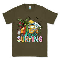 Army Green Let's go surfing Classic Tee - NancyCooperArtShop