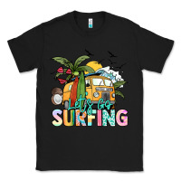 Black Let's go surfing Classic Tee - NancyCooperArtShop