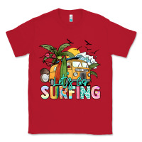 Red Let's go surfing Classic Tee - NancyCooperArtShop