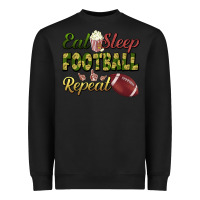 Black eat sleep football repeat Heavyweight Sweatshirt - BundleAndBundleShop