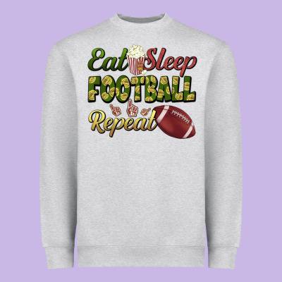 Eat Sleep Football Repeat Heavyweight Sweatshirt Designed By Bundleandbundleshop