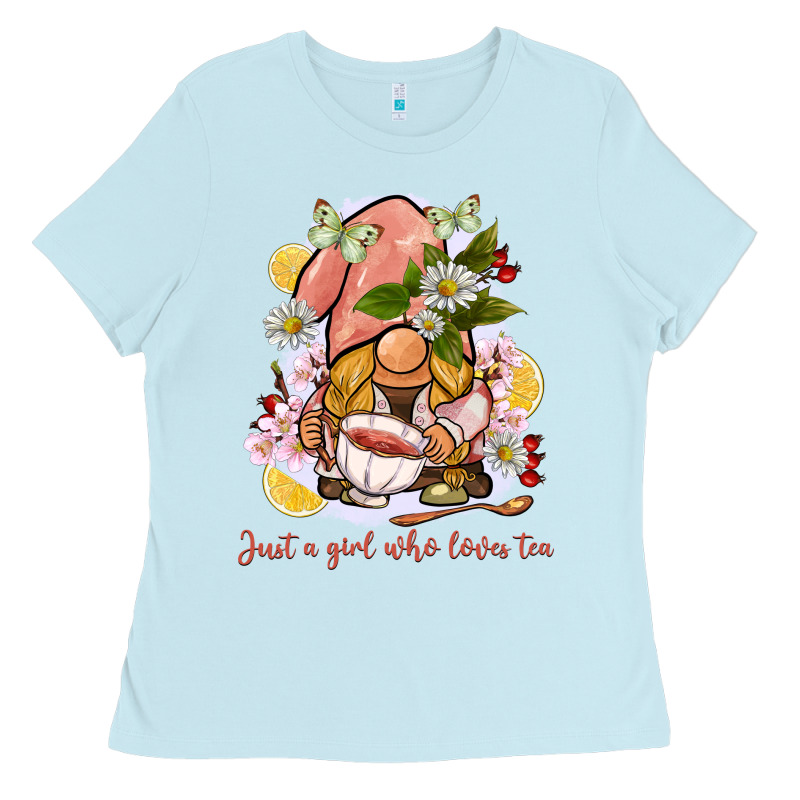 Just A Girl Who Loves Tea Gnome Ladies Tee by BarkalooDesign | Teevron