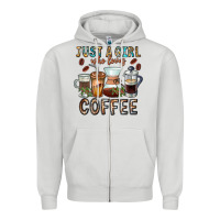 Dove Grey Just A Girl Who Loves Coffee Zipper Hoodie - CowhideDigitalArt