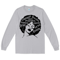 Moon Dust Womens Strong Black Woman Afro Message Long Sleeve Tee - lanVoArt