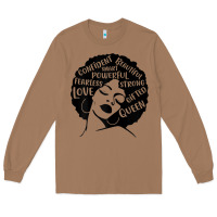Toasted Coconut Womens Strong Black Woman Afro Message Long Sleeve Tee - lanVoArt