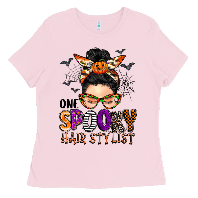 One Spooky Hair Stylist Ladies Tee by BarkalooDesign | Teevron