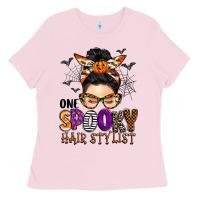 Bubblegum Pink one spooky hair stylist Ladies Tee - BarkalooDesign