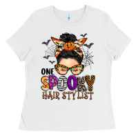 White one spooky hair stylist Ladies Tee - BarkalooDesign