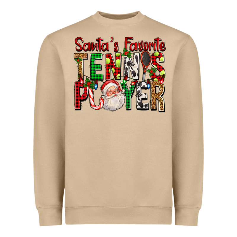 Santa's Favorite Tennis Player For Christmas Heavyweight Sweatshirt by FaDigitalArtStudio | Teevron