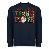 Navy Santa's Favorite Tennis Player For Christmas Heavyweight Sweatshirt - FaDigitalArtStudio