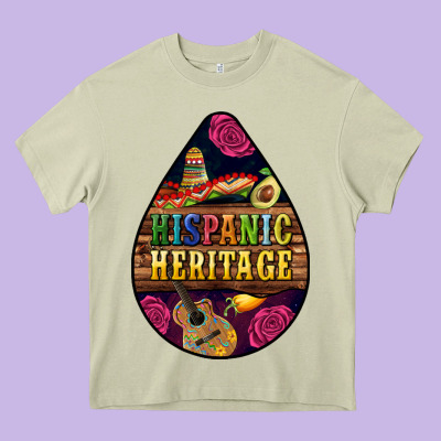 Teardrop Hispanic Heritage Heavy Core Tee Designed By Bundleandbundleshop