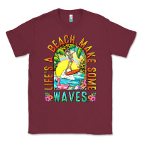 Burgundy Life's a beach make some waves Classic Tee - NancyCooperArtShop