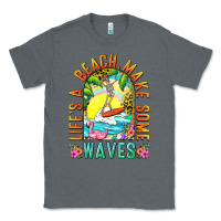 Charcoal Heather Life's a beach make some waves Classic Tee - NancyCooperArtShop