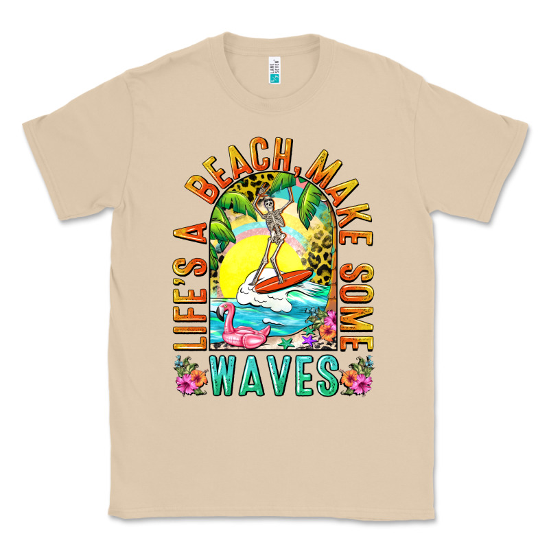 Life's A Beach Make Some Waves Classic Tee by NancyCooperArtShop | Teevron