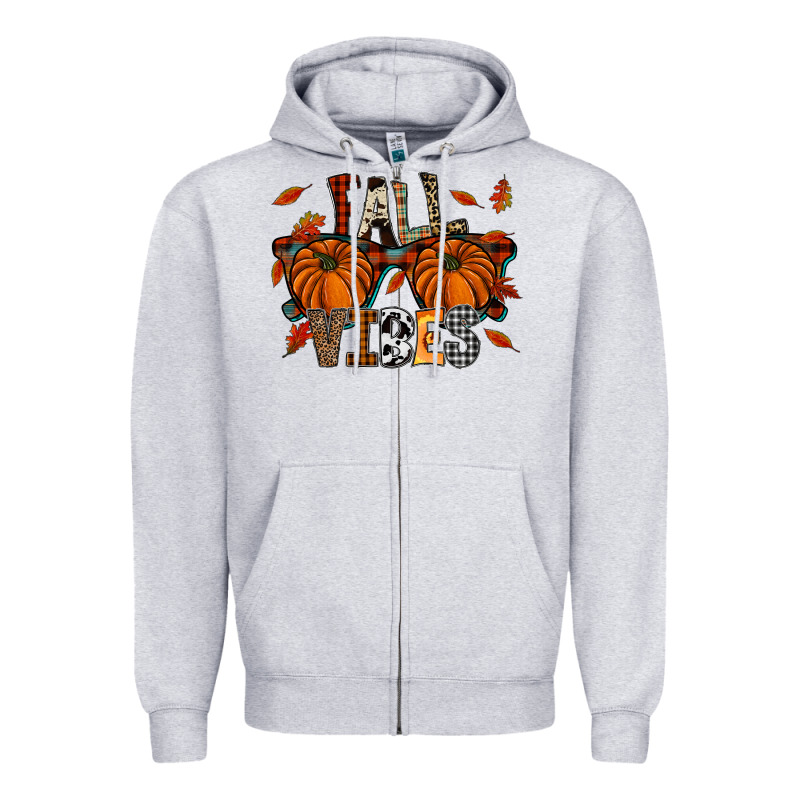 Autumn Style With Pumpkins Zipper Hoodie by CowhideDigitalArt | Teevron